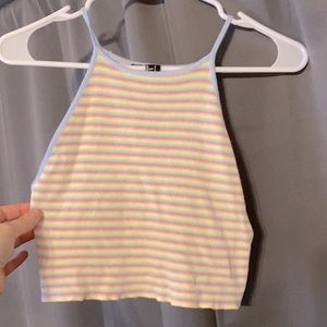 Cropped High Neck Multicolor Crop top